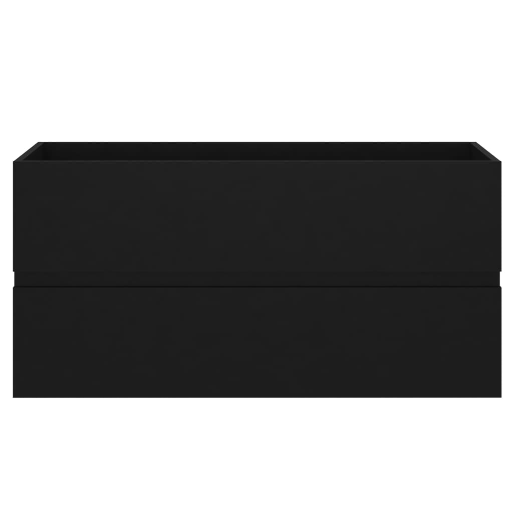 vidaXL Szafka pod umywalkę, czarna, 90x38,5x45 cm, płyta wiórowa