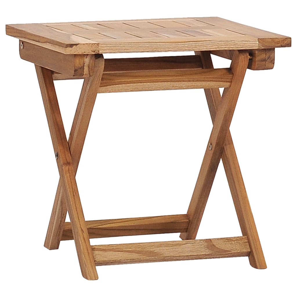 vidaXL Leżaki tarasowe z podnóżkiem i stolikiem, lite drewno tekowe