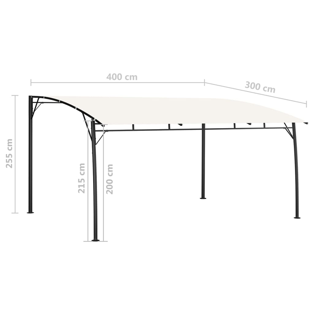 vidaXL Zadaszenie ogrodowe, 4 x 3 x 2,55 m, kremowe