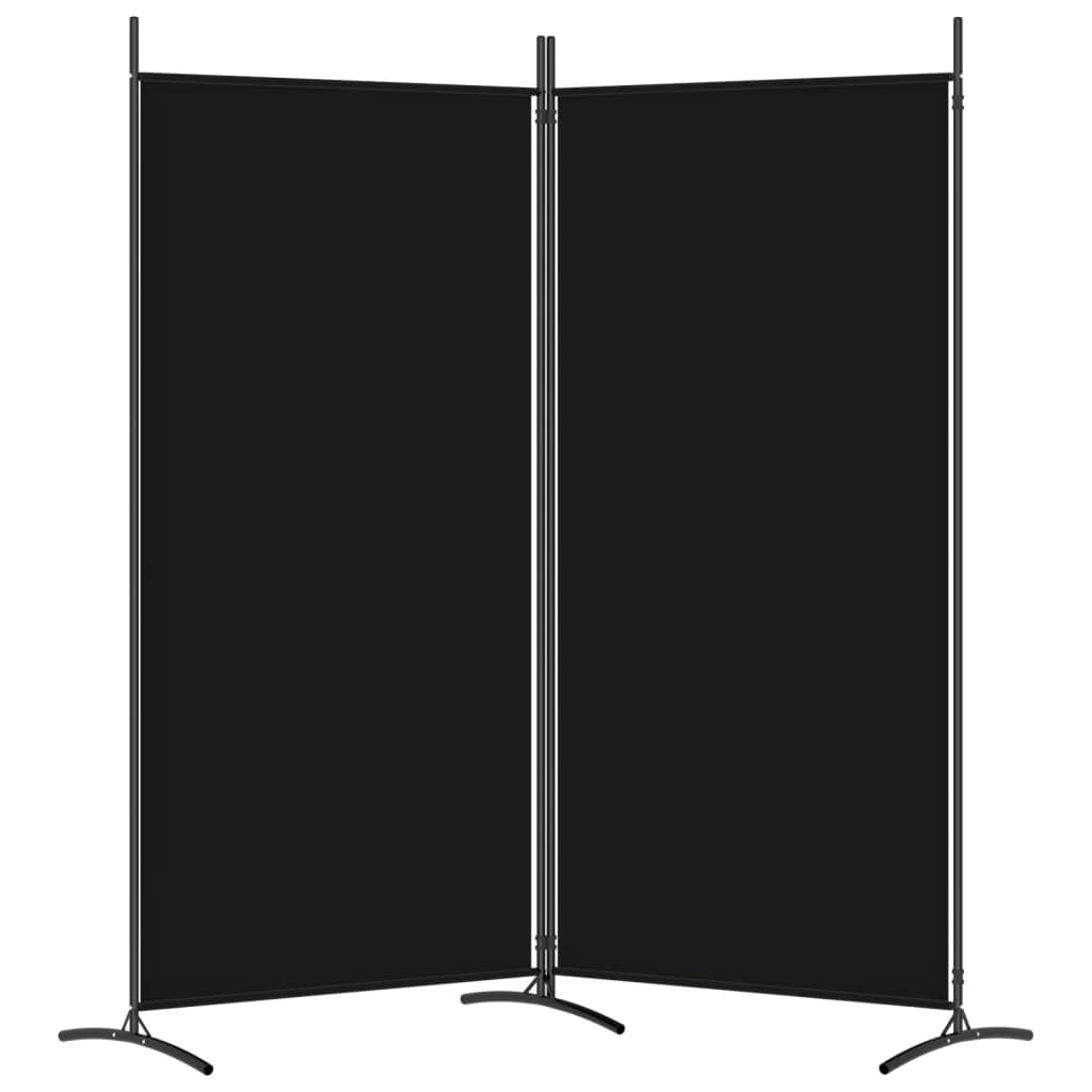 vidaXL Parawan 2-panelowy, czarny, 175x180 cm, tkanina