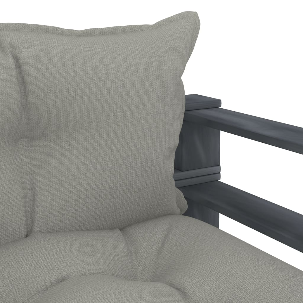 vidaXL Ogrodowe siedzisko z palet, z poduszkami taupe, drewniane
