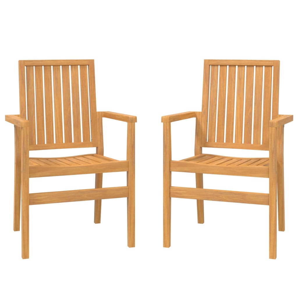 vidaXL Sztaplowane krzesła ogrodowe, 2 szt., 56,5x57,5x91 cm, tekowe