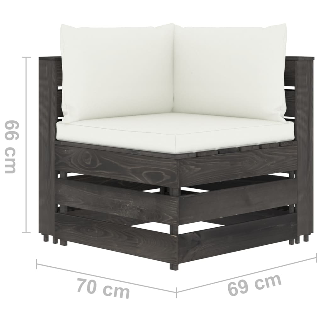 vidaXL 9-cz. zestaw wypoczynkowy do ogrodu, z poduszkami, drewniany