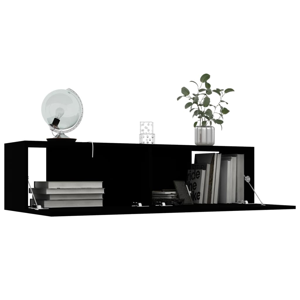 vidaXL Szafka TV, czarna, 120x30x30 cm, materiał drewnopochodny