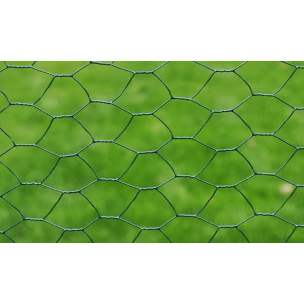vidaXL Ogrodzenie z siatki, galwanizowane, PVC, 25x0,75 m, zielone