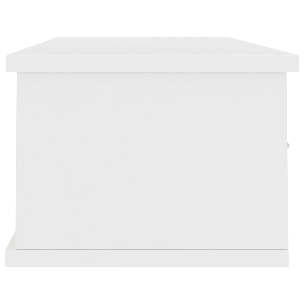 vidaXL Półka ścienna z szufladami, biała, 88x26x18,5 cm, płyta wiórowa