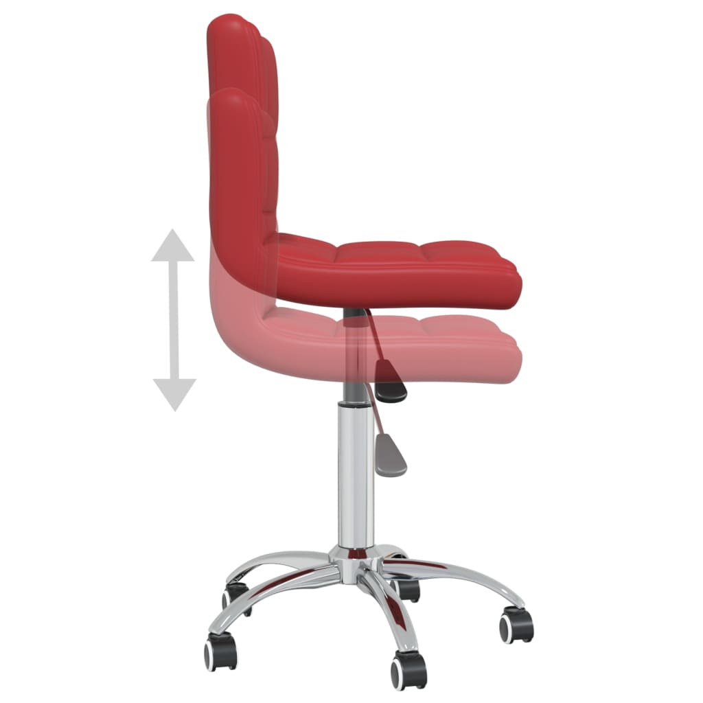 vidaXL Obrotowe krzesła stołowe, 2 szt, winna czerwień, sztuczna skóra