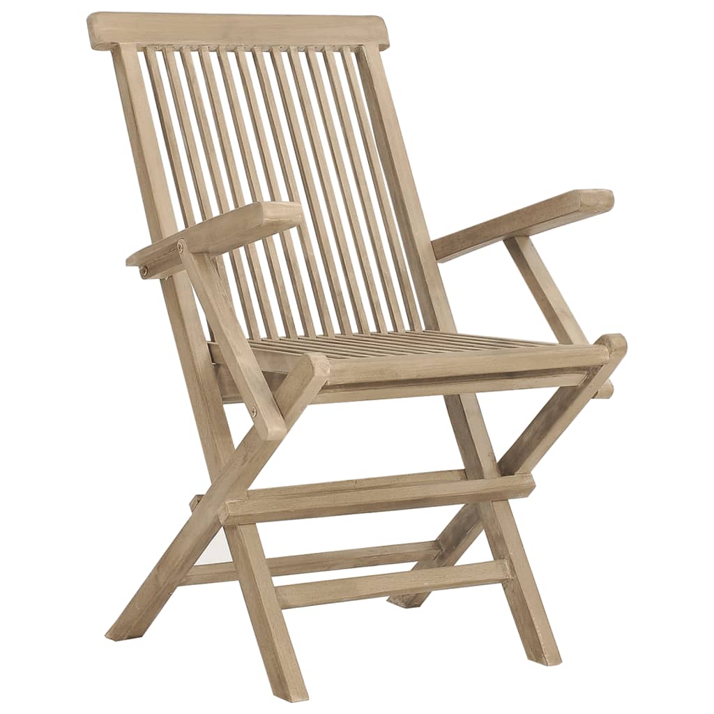 vidaXL Składane krzesła ogrodowe, 6 szt., szare, 56x61x89 cm, tekowe