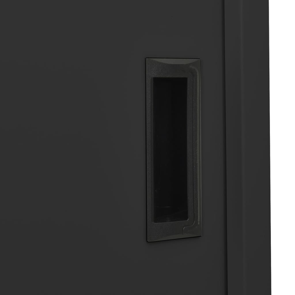 vidaXL Szafa biurowa z przesuwnymi drzwiami, antracytowa, 90x40x180 cm