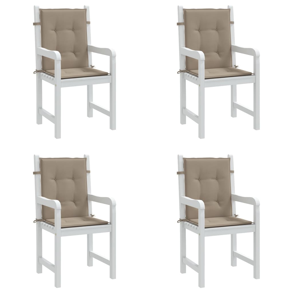 vidaXL Poduszki na krzesła ogrodowe, 4 szt., taupe, 100x50x3 cm