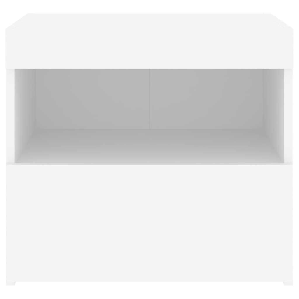 vidaXL Szafka nocna z oświetleniem LED, biała, 50x40x45 cm