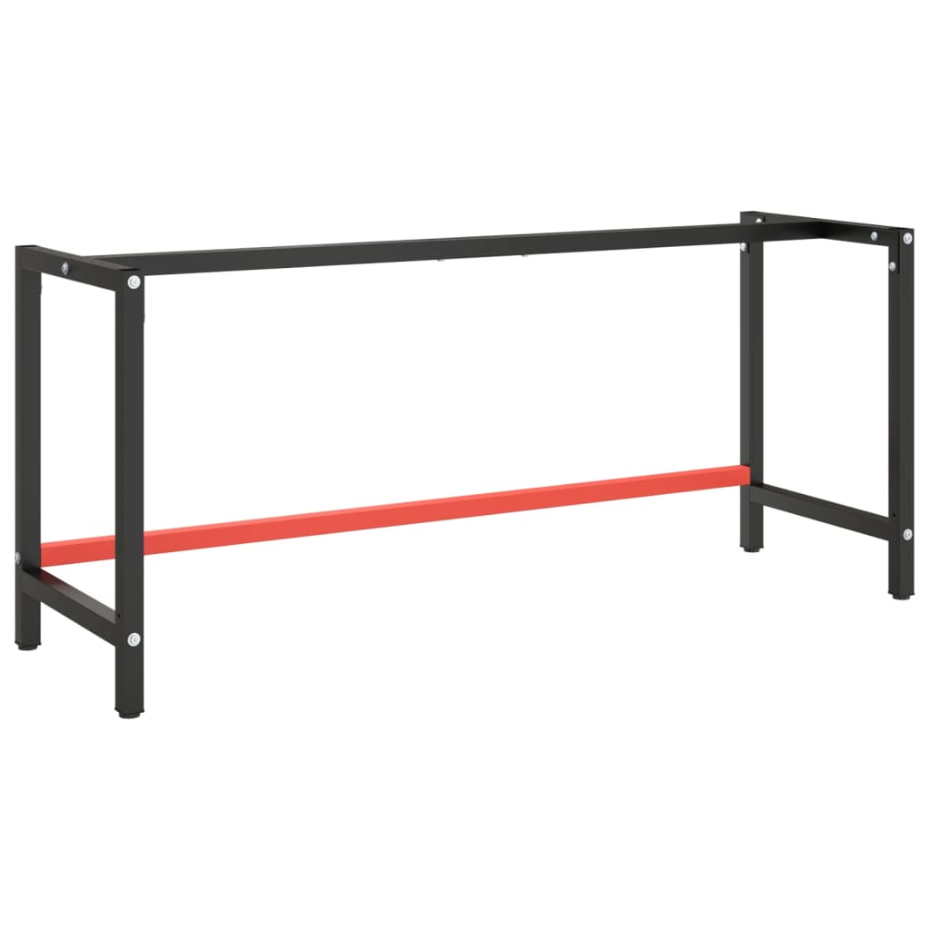 vidaXL Rama do stołu roboczego, czerwono-czarna, 180x57x79 cm, metal