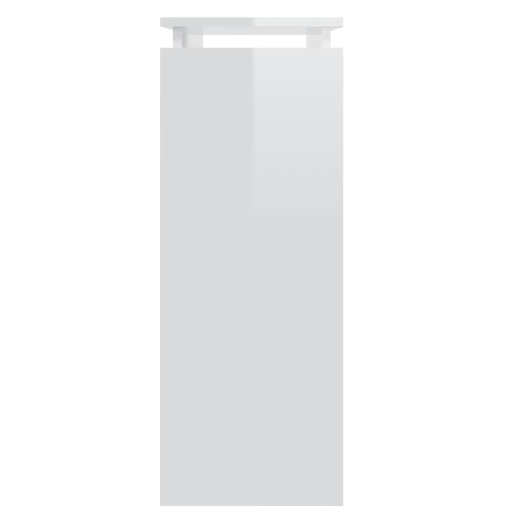 vidaXL Stolik konsolowy, biały, wysoki połysk, 80x30x80 cm, płyta