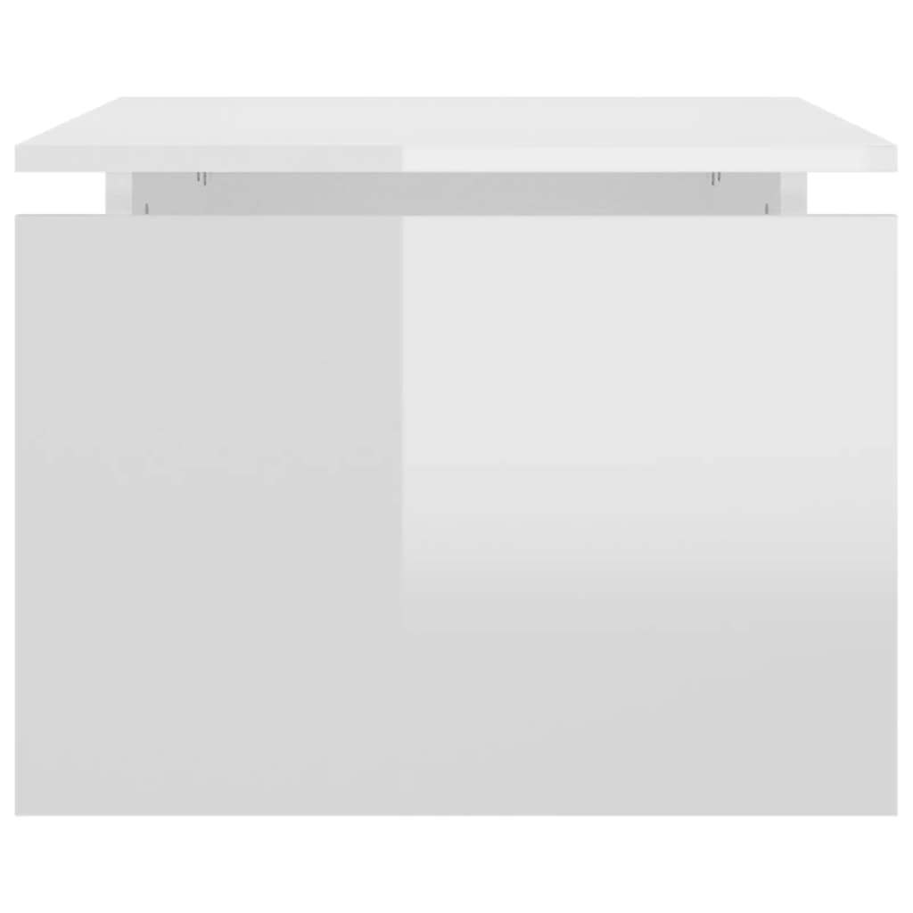 vidaXL Stolik kawowy, biały, wysoki połysk, 68x50x38 cm, płyta wiórowa