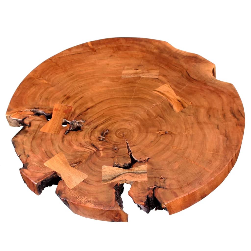 vidaXL Stolik barowy plastry drewna akacjowego (55-60) x 110 cm