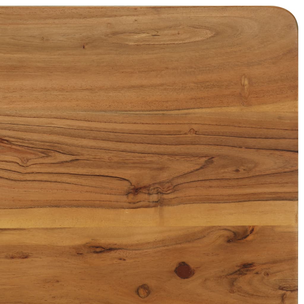 vidaXL Stół do jadalni z litego drewna akacjowego i stali, 75x75x76 cm