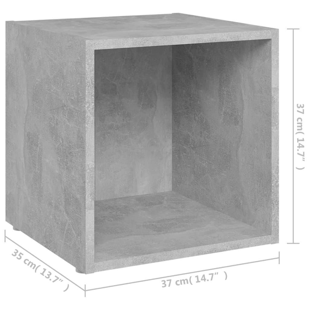vidaXL Szafki pod TV, 4 szt., szarość betonu, 37x35x37 cm, płyta