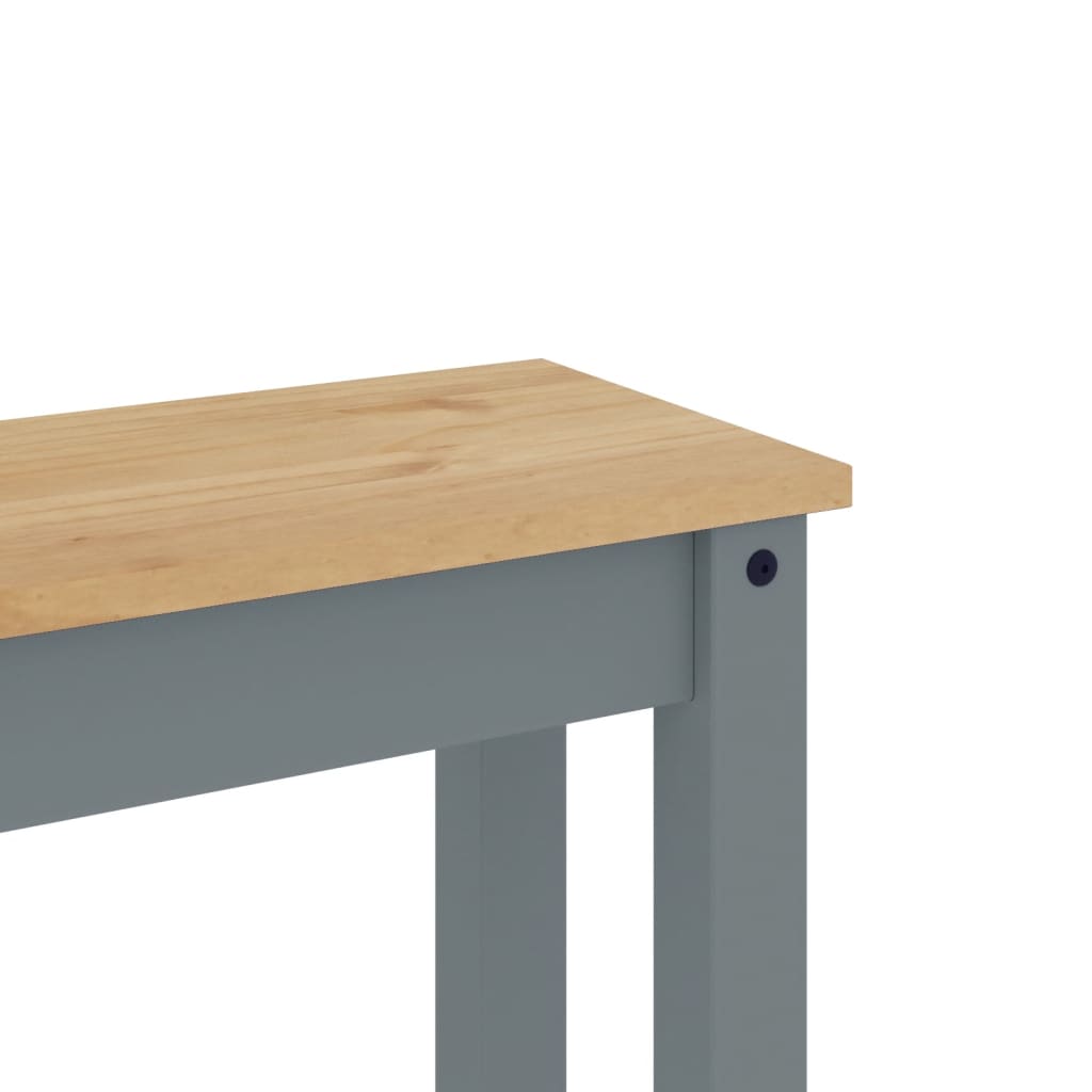 vidaXL Ławka stołowa Panama, szara, 105x30x45 cm, lite drewno sosnowe