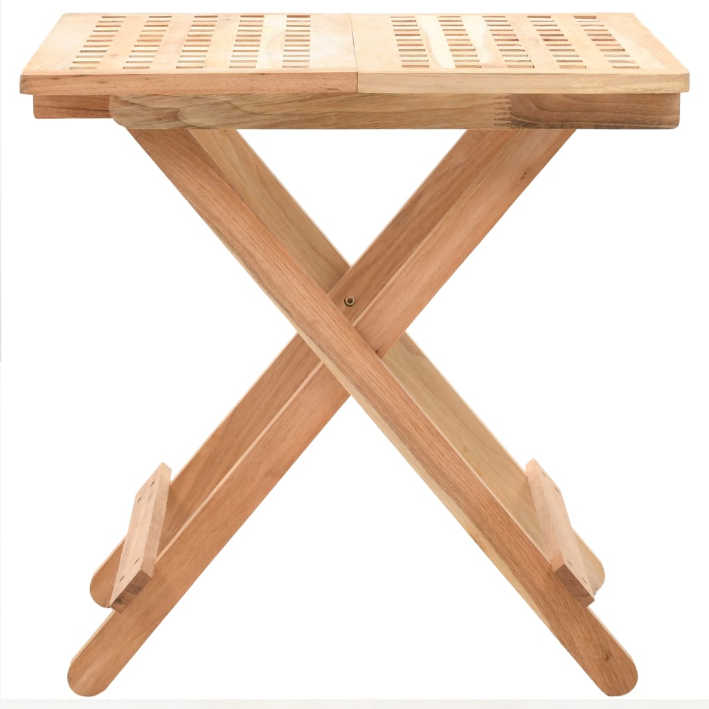 vidaXL Składany stolik boczny z litego drewna orzechowego, 50x50x49 cm