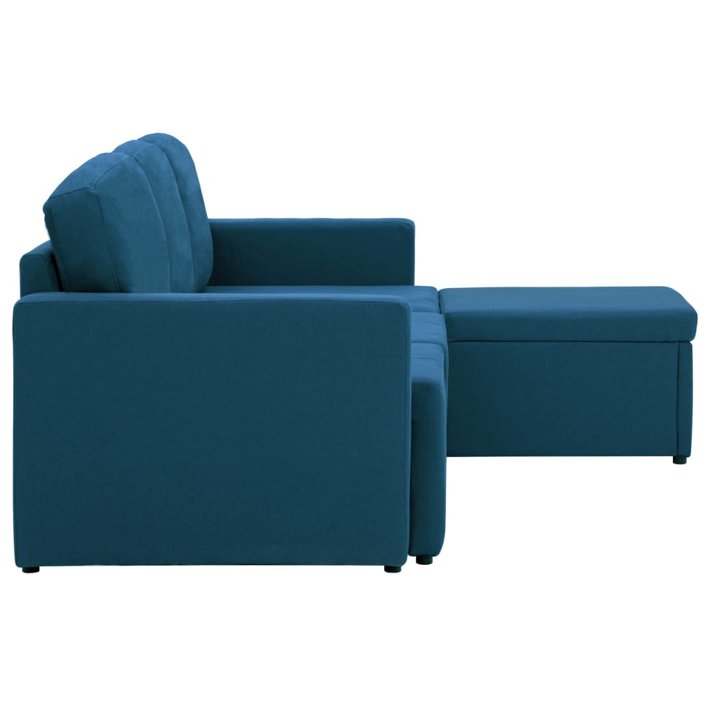 vidaXL 3-osobowa kanapa modułowa, niebieska, tkanina