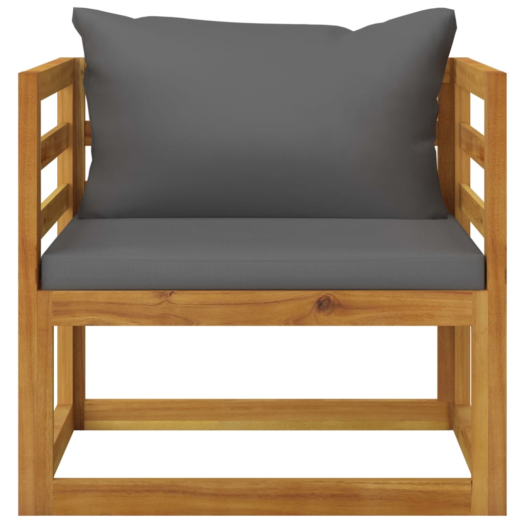 vidaXL Krzesło ogrodowe z ciemnoszarymi poduszkami, drewno akacjowe