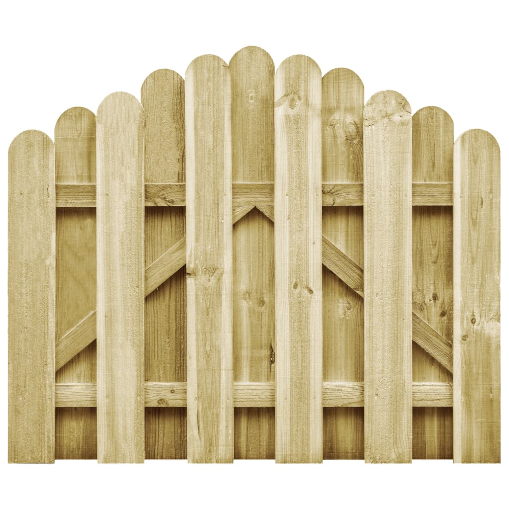 vidaXL Furtka z łukiem, impregnowane drewno sosnowe, 100 x 75 cm