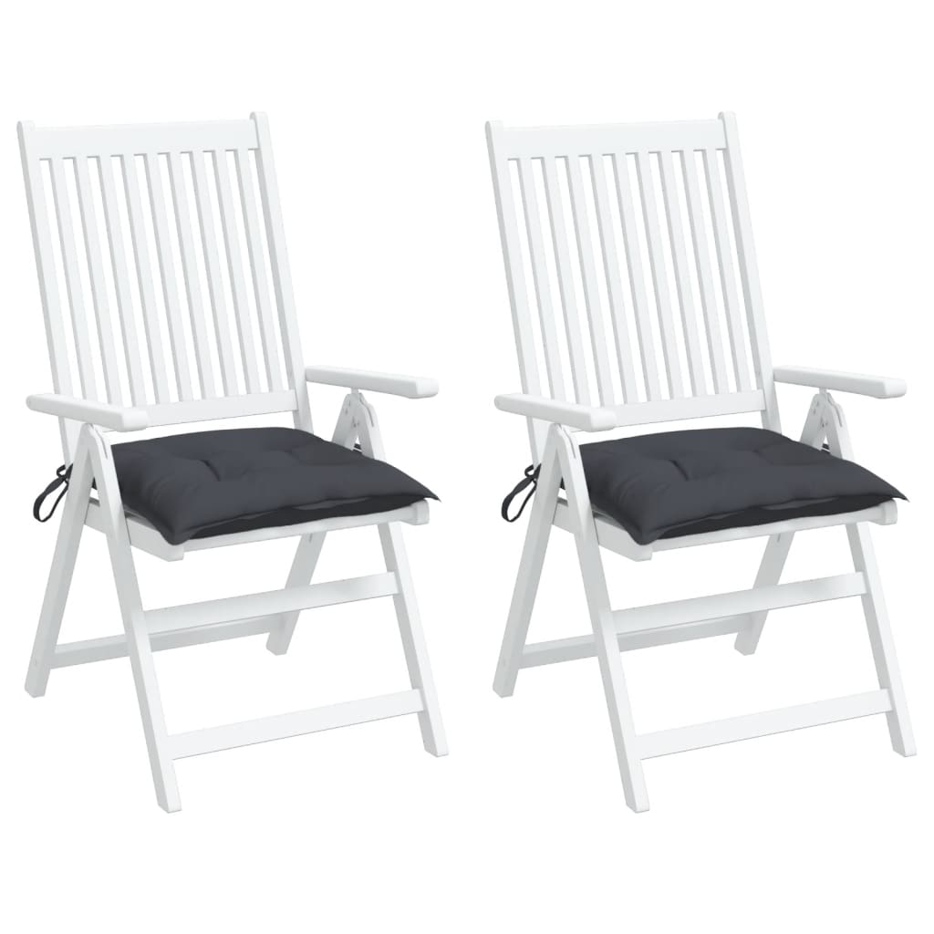 vidaXL Poduszki na krzesła, 2 szt., antracytowe, 50x50x7 cm, tkanina