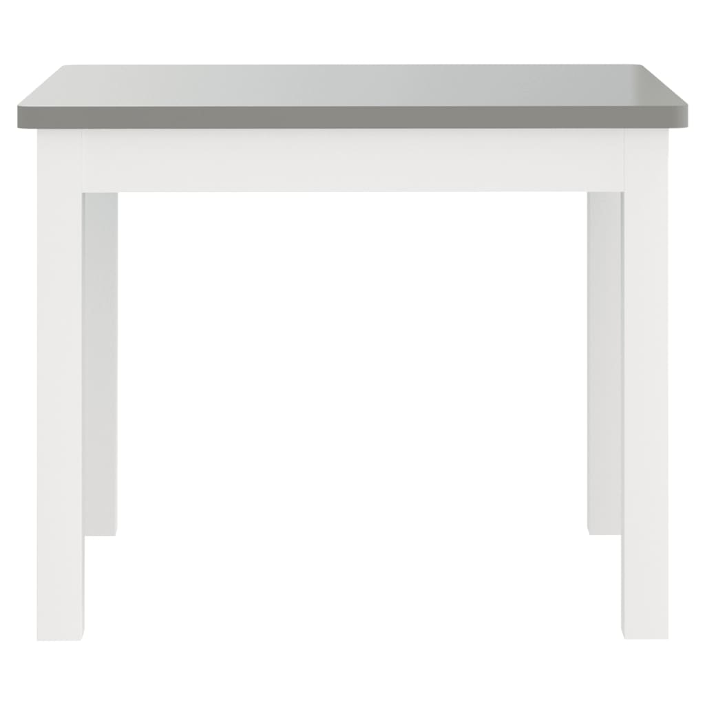 vidaXL 3-cz. zestaw dziecięcy, stolik i krzesła, biało-szare, MDF