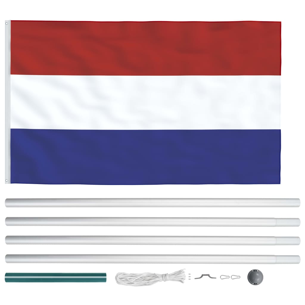 vidaXL Flaga Holandii z aluminiowym masztem, 6,2 m