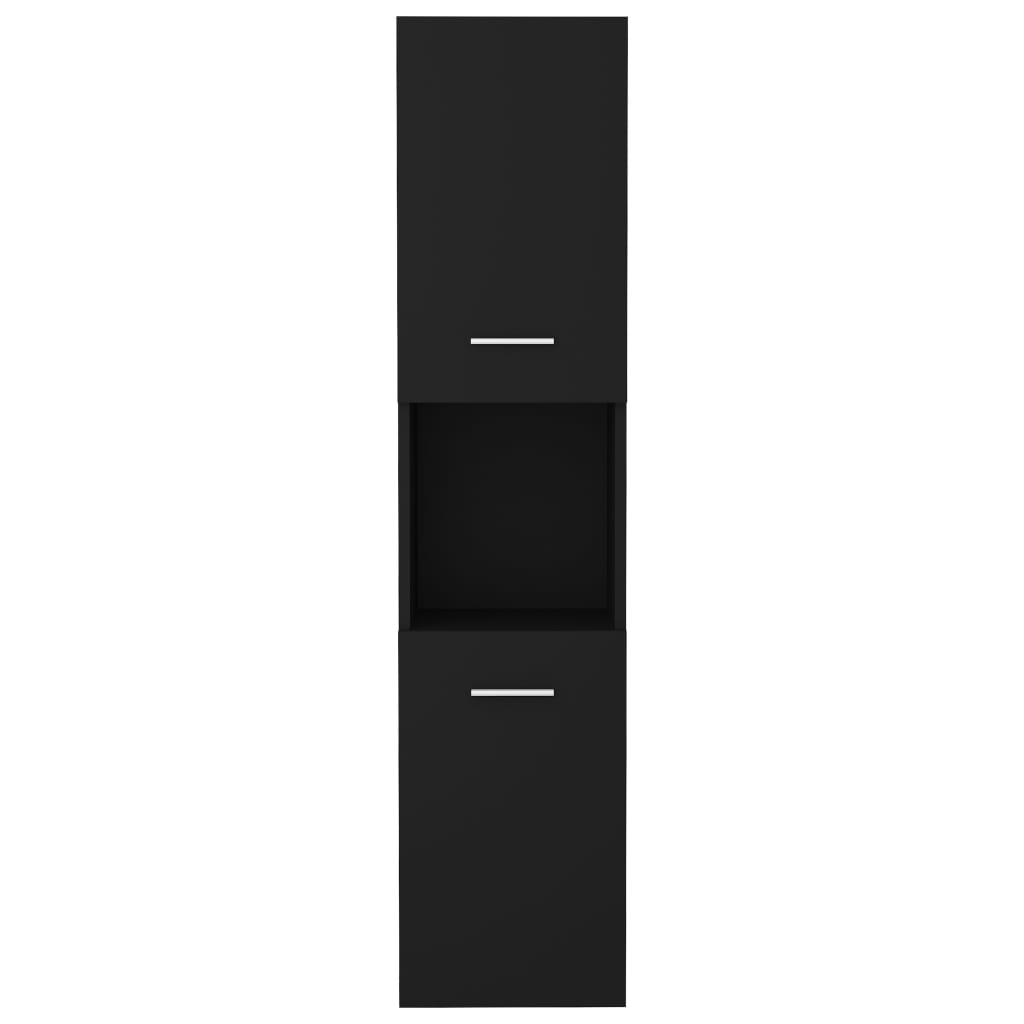 vidaXL Szafka łazienkowa, czarna, 30x30x130 cm, płyta wiórowa