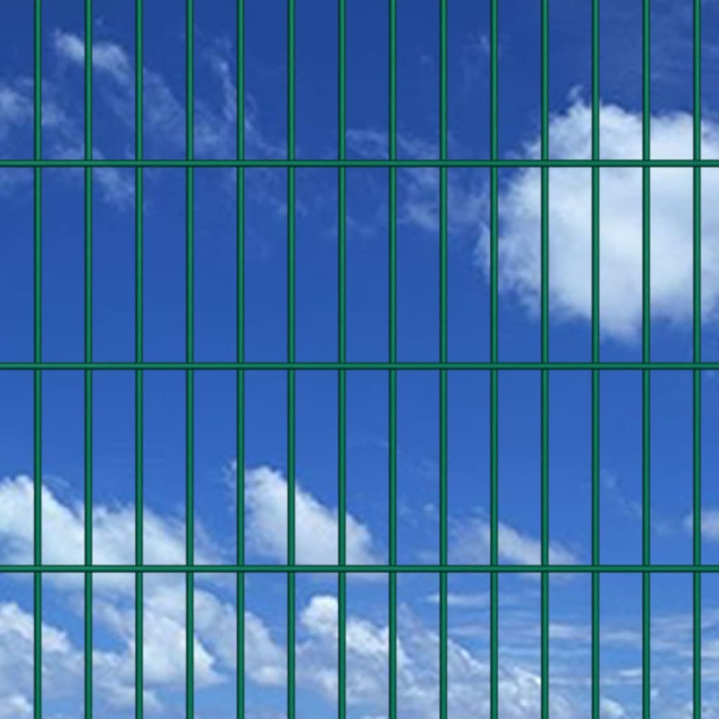 vidaXL Panele ogrodzeniowe 2D z słupkami - 2008x2230 mm 14 m Zielone