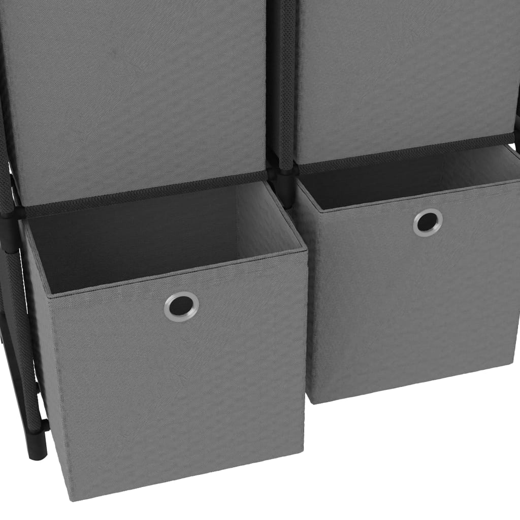 vidaXL Regał z 4 przegrodami, pudełka, czarny, 69x30x72,5 cm, tkanina