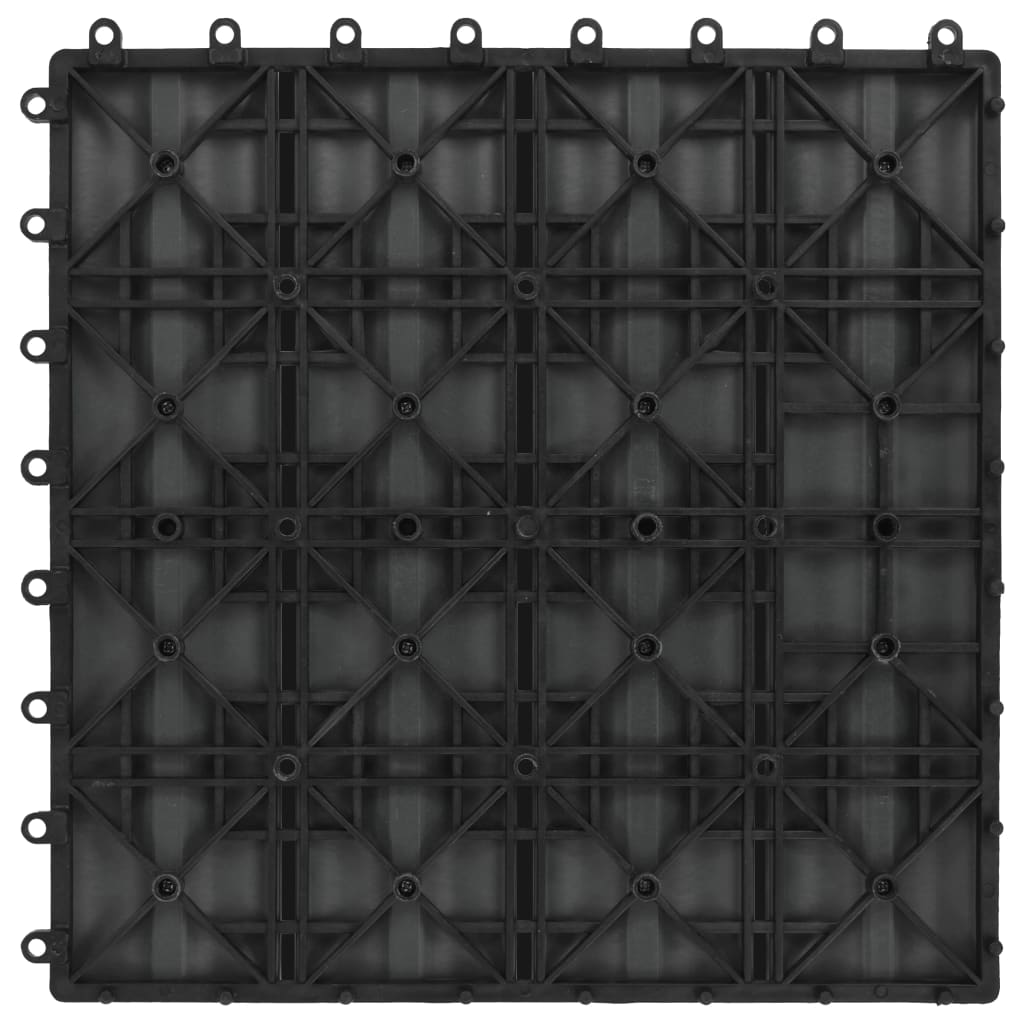vidaXL Płytki tarasowe tłoczone, WPC, 11 szt., 30x30 cm, 1 m², czarne