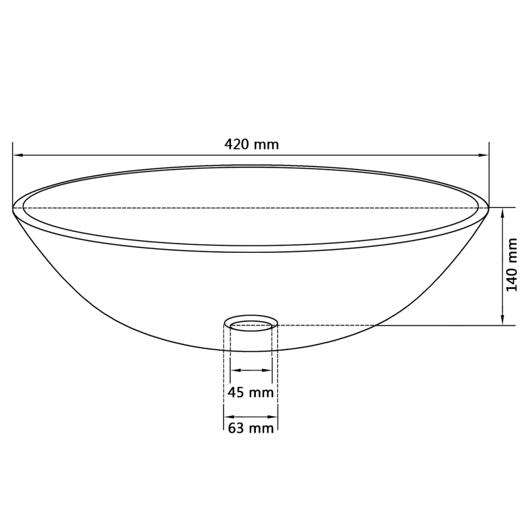 vidaXL Umywalka z matowego, hartowanego szkła 42 cm