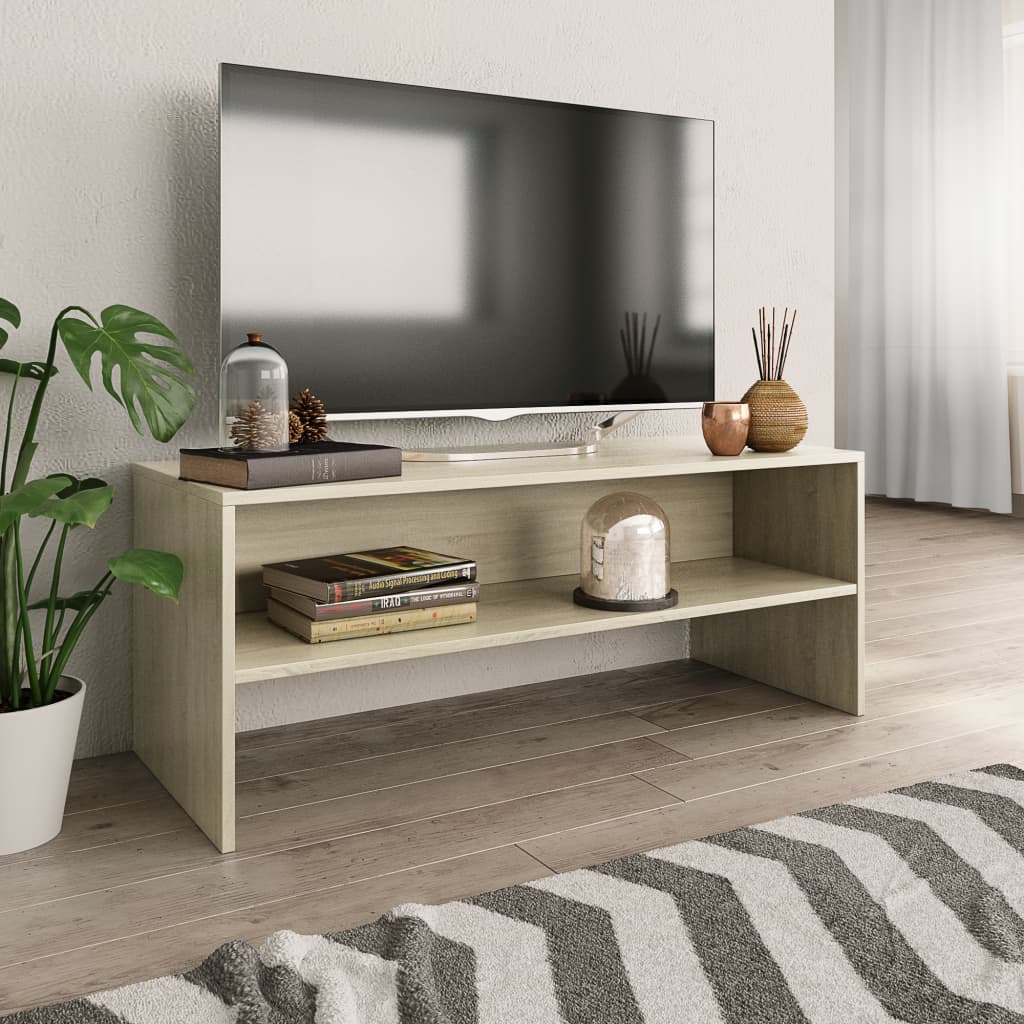 vidaXL Szafka pod TV, dąb sonoma, 100x40x40cm, materiał drewnopochodny