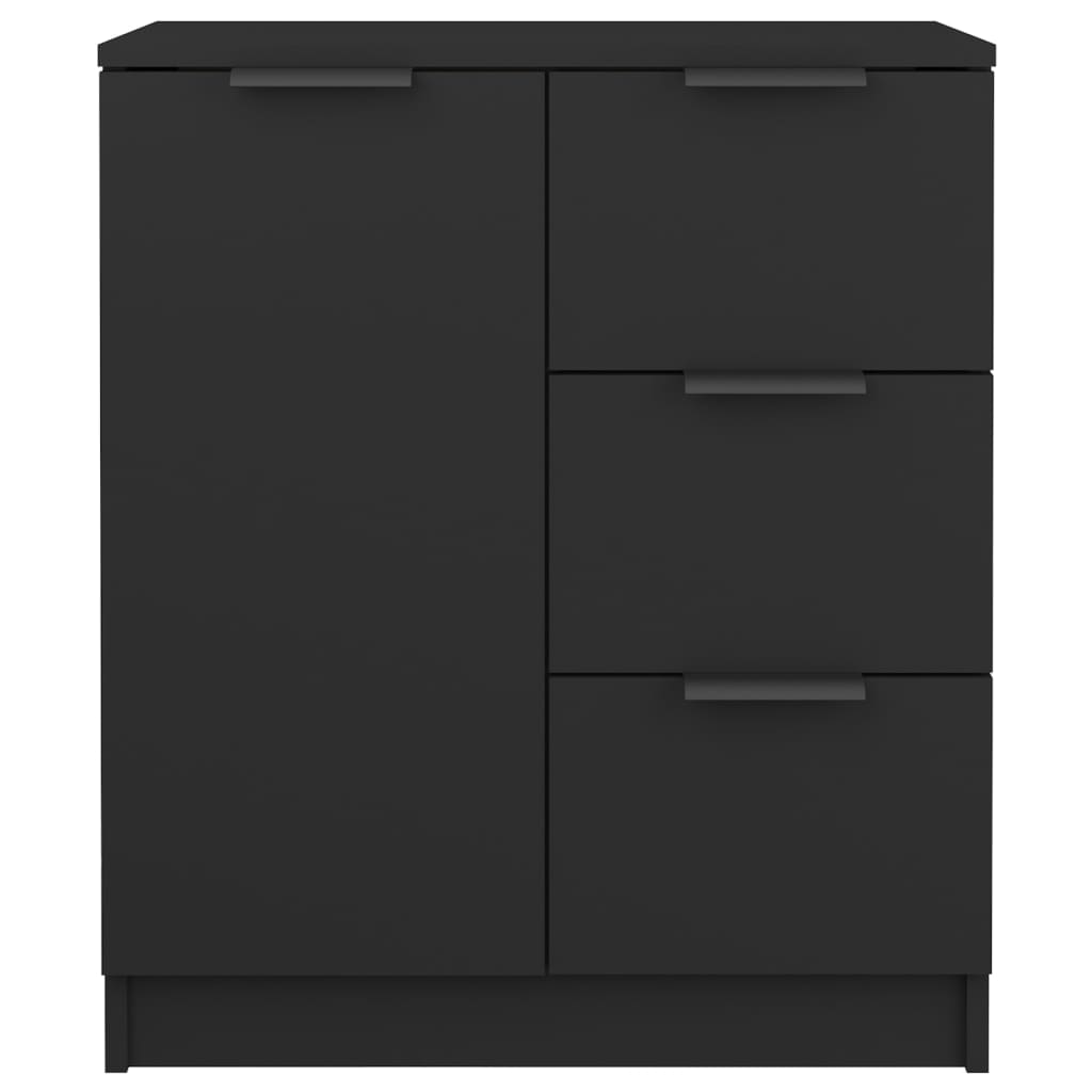 vidaXL Komody, 2 szt., czarne, 60x30x70 cm, materiał drewnopochodny