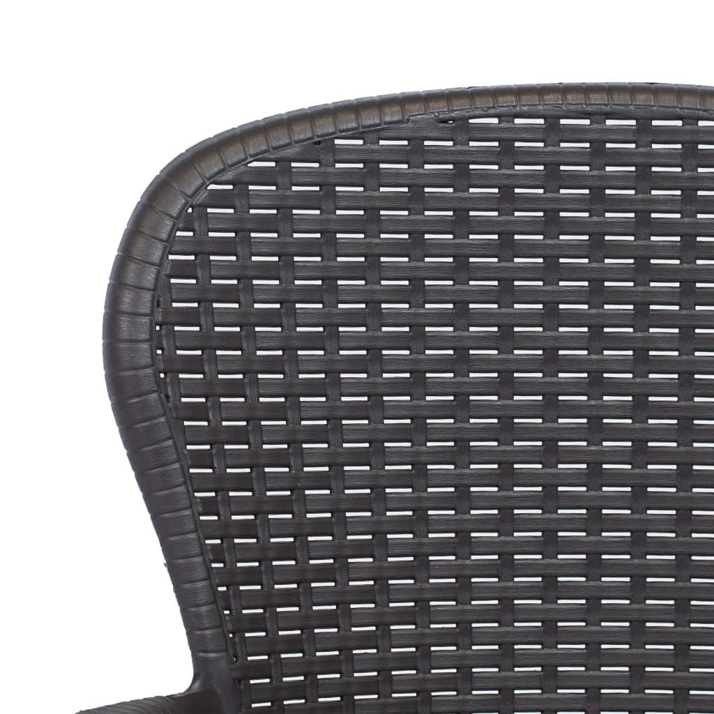vidaXL Krzesła ogrodowe z poduszkami, 2 szt., brązowe, plastikowe