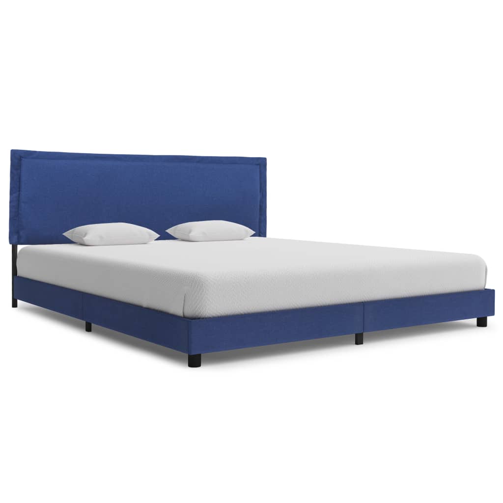 vidaXL Rama łóżka, niebieska, tapicerowana tkaniną, 180 x 200 cm