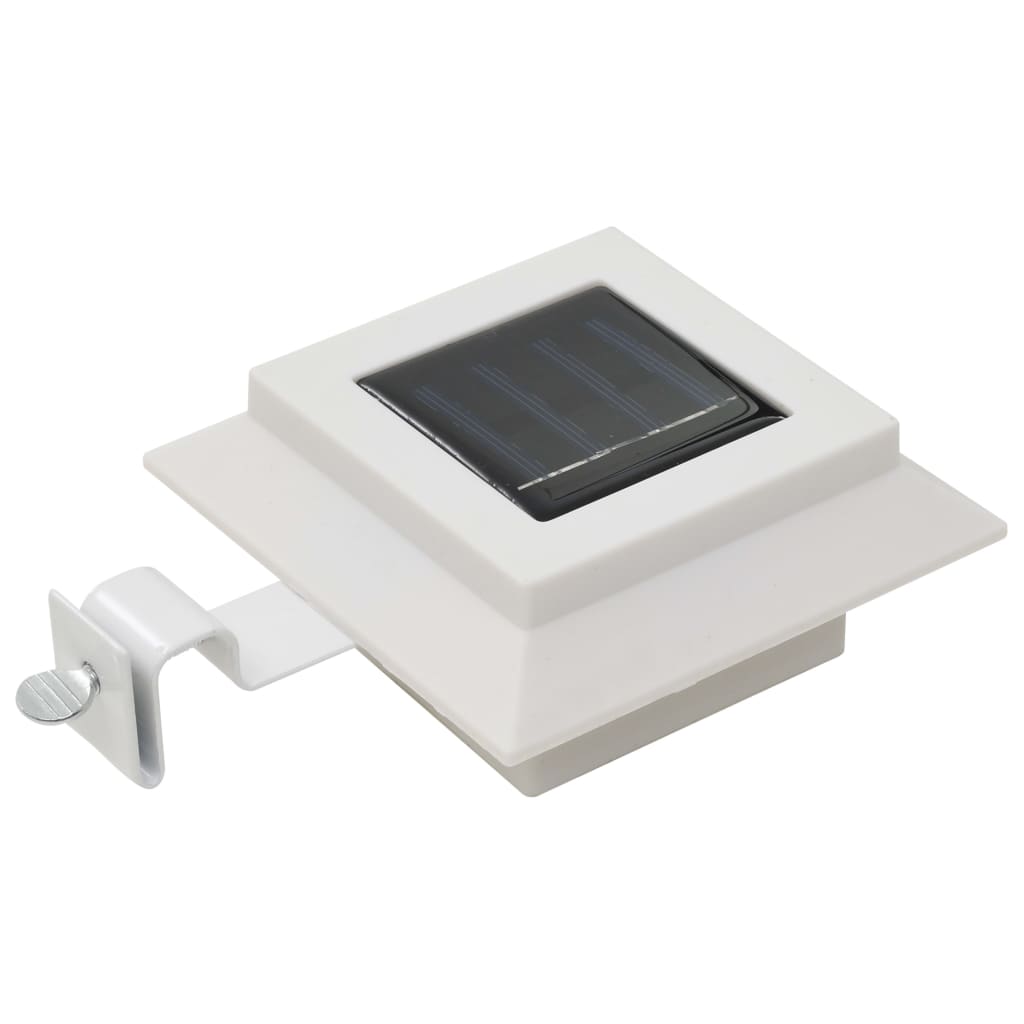vidaXL Lampy solarne do ogrodu, 12 szt., LED, kwadratowe, 12 cm, białe