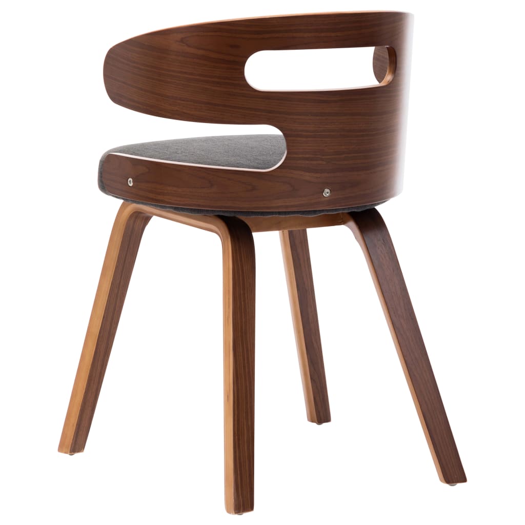 vidaXL Krzesła stołowe, 2 szt., ciemnoszare, gięte drewno i tkanina