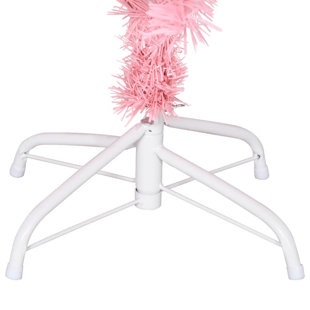 vidaXL Sztuczna choinka ze stojakiem, różowa, 150 cm, PVC