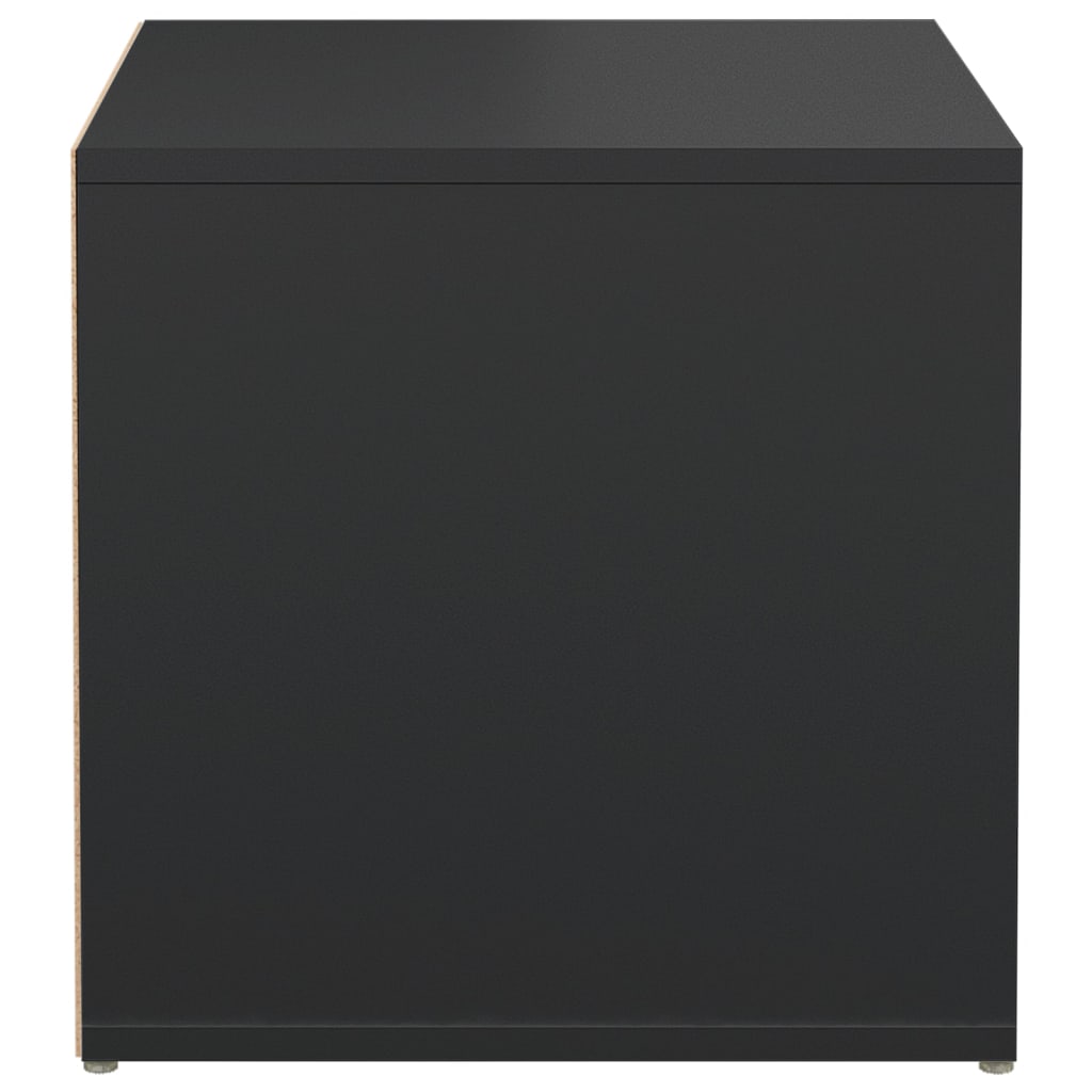 vidaXL Puf z szufladą, czarny, 40,5x40x40 cm, materiał drewnopochodny