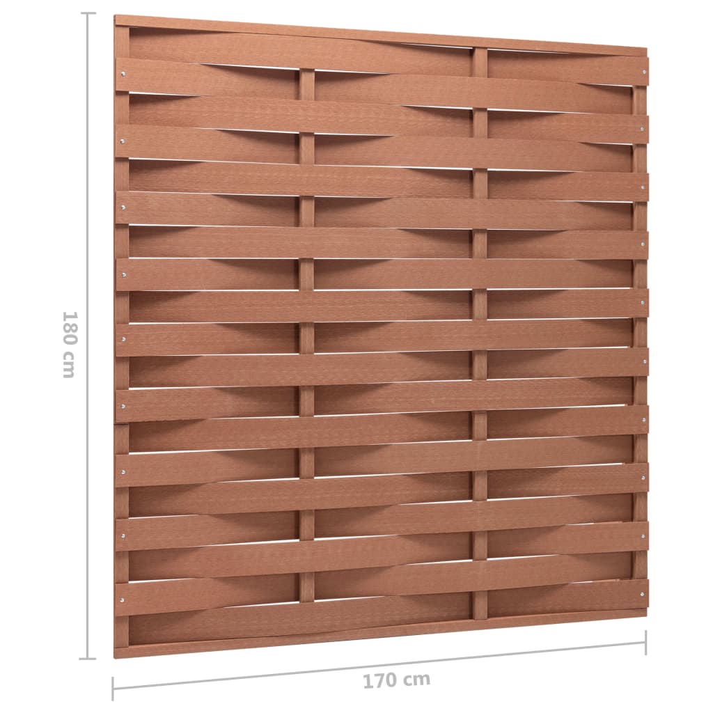 vidaXL Panel ogrodzeniowy z WPC, 170x180 cm, brązowy