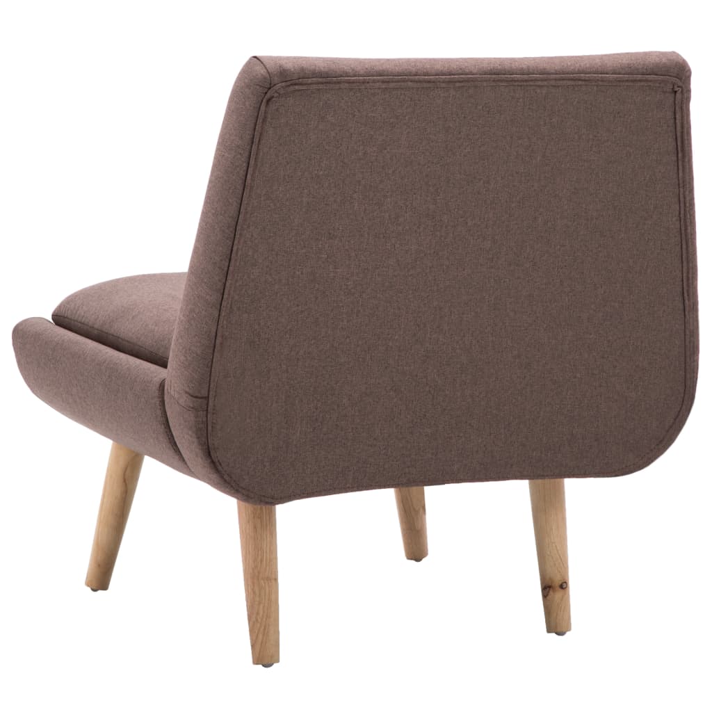 vidaXL Fotel z podnóżkiem, brązowy, tkanina