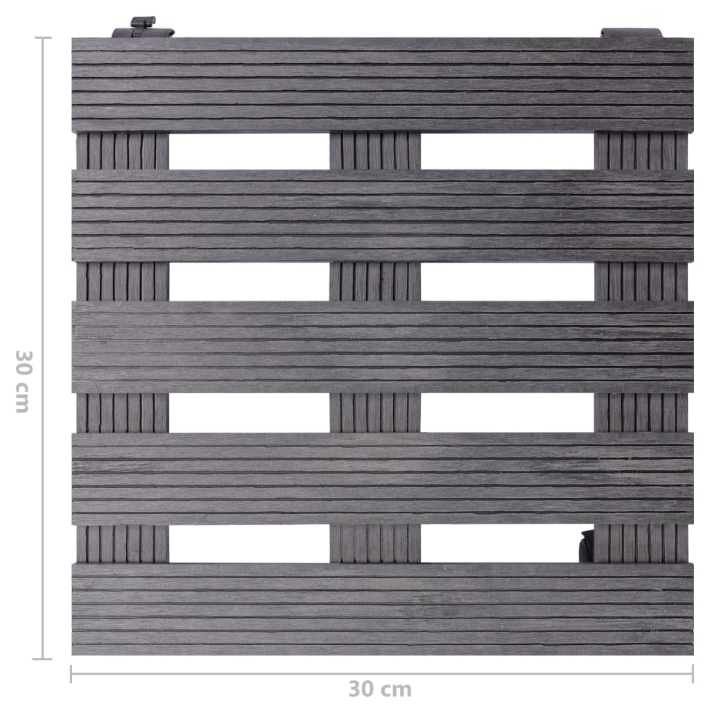 vidaXL Stojaki na kółkach pod donice, 4 szt., szare, 30x30x7,5 cm, WPC