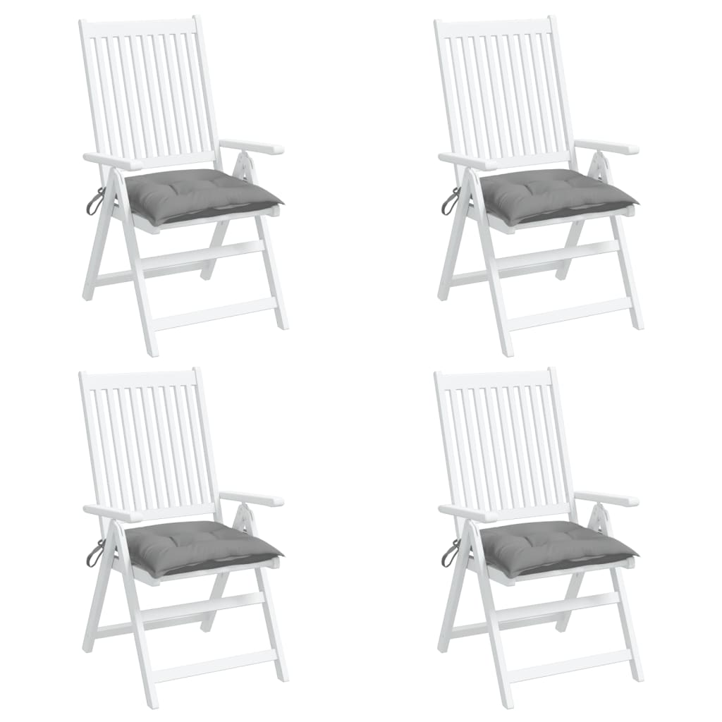 vidaXL Poduszki na krzesła, 4 szt., szare, 50x50x7 cm, tkanina