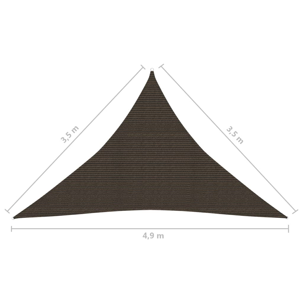 vidaXL Żagiel przeciwsłoneczny, 160 g/m², brązowy, 3,5x3,5x4,9 m, HDPE