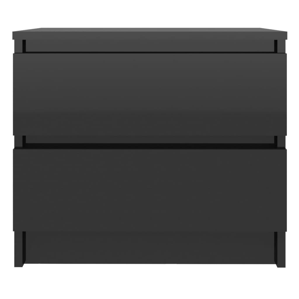 vidaXL Szafka nocna, czarna, wysoki połysk, 50x39x43,5 cm, płyta