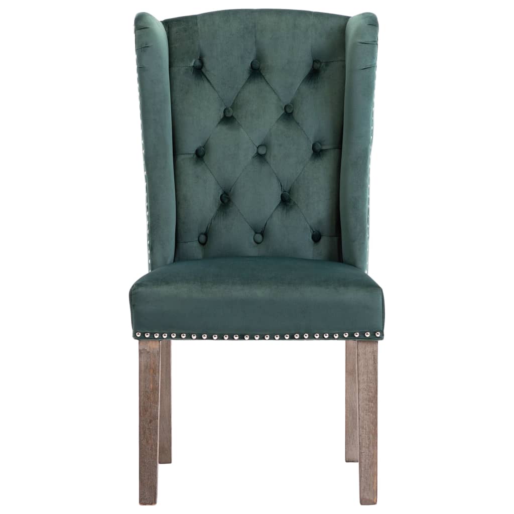 vidaXL Krzesła stołowe, 2 szt., ciemnozielone, aksamitne