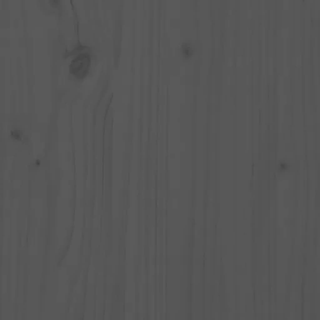vidaXL Wezgłowie łóżka, szare, 183,5x3x81 cm, lite drewno sosnowe